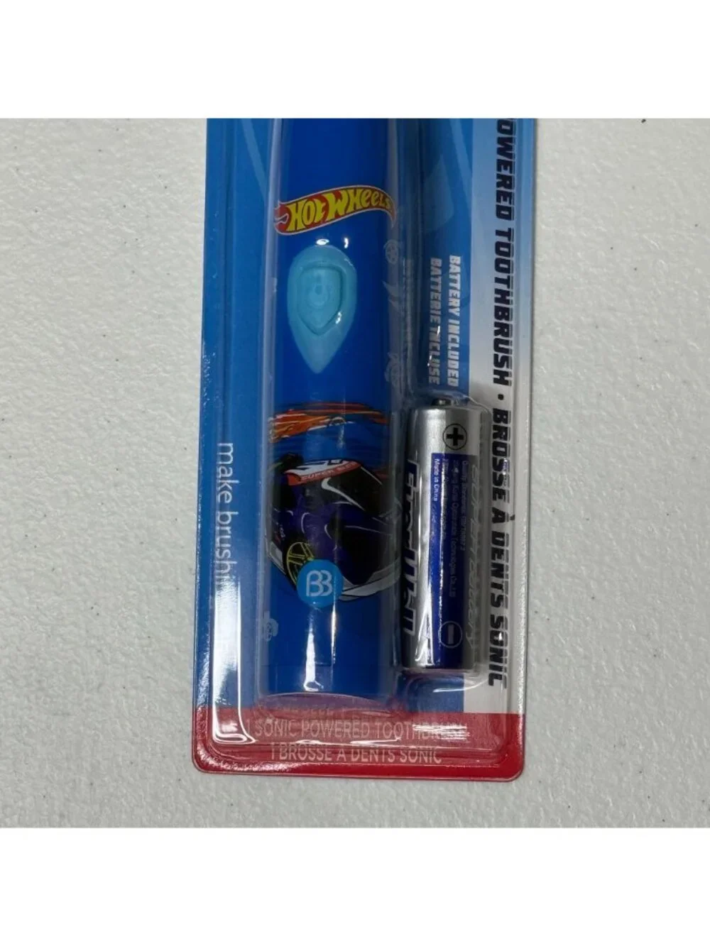 Hot Wheels Sonic Powered Toothbrush Kids Battery Included Soft Bristles